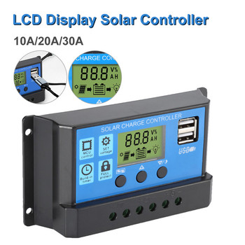 UYANGG 2022 SALE Solar Controller 30A 20A 10A 12V/24V LCD Display Voltage Solar Regulator PWM φορτιστής μπαταρίας Διπλή έξοδος USB 5V