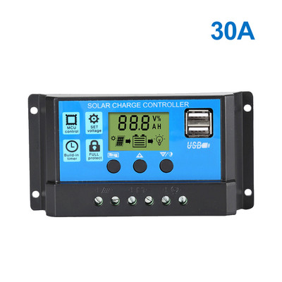 UYANGG VÝPREDAJ 2022 Solárny regulátor 30A 20A 10A 12V/24V LCD displej Napäťový solárny regulátor PWM Nabíjačka batérií Duálny USB 5V výstup