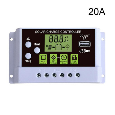 10A/20A/30A 12V/24V PWM napelemes töltő szabályozó megújuló energiához