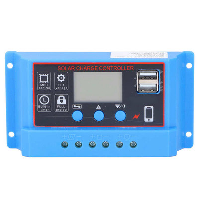Fotovoltaikus akkumulátorvezérlő napelemes töltésvezérlő, kettős USB-kimenet az intelligens háztartásokhoz