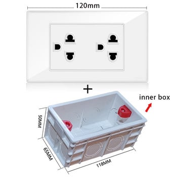 QNCX Tempered Glass American Multi-function Socket 2.1A With Dual USB Power Adapter Socket 15A US Standard Duplex πρίζα τοίχου