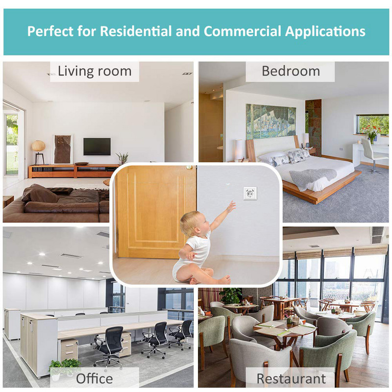 USB sienas kontaktligzda Elektrība 1/2 virzienu kontaktdakšas strāvas kontaktligzda 16 A, iebūvēta EU Square Schuko viedtālruņa planšetdatoram MP3 biroja virtuvei