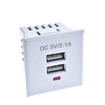 Melns 5V 2.1A kartes tipa dubultā USB barošanas ligzda, iegulta USB galddatora ligzda Līdzstrāvas uzlādes barošanas ligzdas modulis