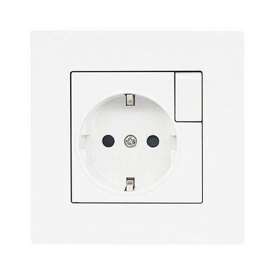 Balts 86 mm datora panelis Francija ES sienas kontaktligzda Vācija franču zemējums sienas barošanas lādētājs Krievija Koreja Schuko ligzda 250V