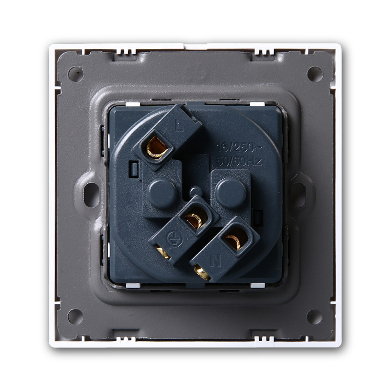 Balts 86 mm datora panelis Francija ES sienas kontaktligzda Vācija franču zemējums sienas barošanas lādētājs Krievija Koreja Schuko ligzda 250V