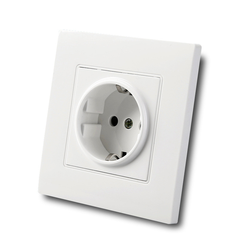 Balts 86 mm datora panelis Francija ES sienas kontaktligzda Vācija franču zemējums sienas barošanas lādētājs Krievija Koreja Schuko ligzda 250V