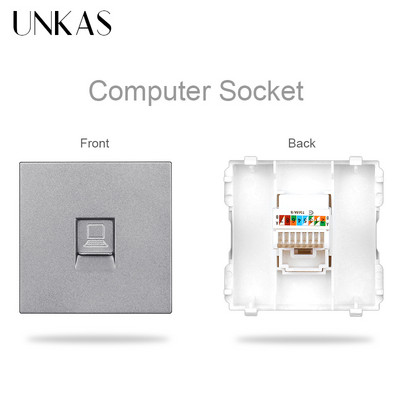 UNKAS B8 barkácsmodulok, amelyek illeszkednek a TV-porthoz RJ45 internetes számítógép-csatlakozó fali aljzathoz, ingyenes kombinált aljzat