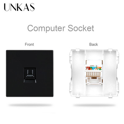 UNKAS B8 barkácsmodulok, amelyek illeszkednek a TV-porthoz RJ45 internetes számítógép-csatlakozó fali aljzathoz, ingyenes kombinált aljzat