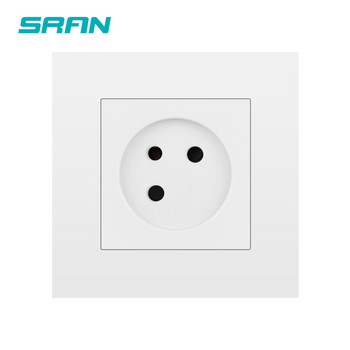 SRAN 16A Israel Socket, Бял/Черен/Сив PC панел със забавяне на горенето, AC 100~250V Стенни електрически контакти