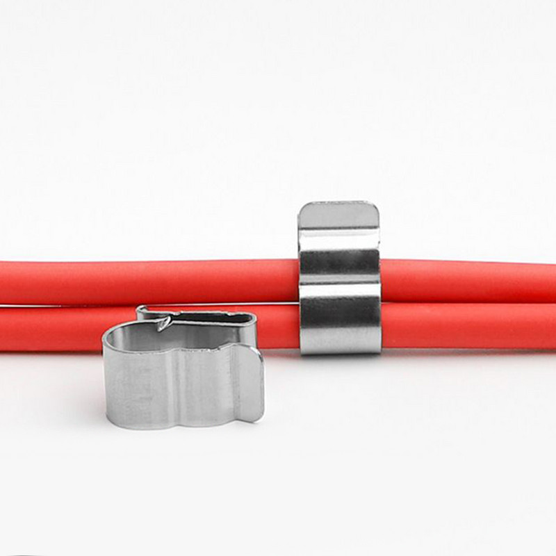 20/50db rozsdamentes acél napelemes PV kábelcsipesz/bilincs 2x6mm PV napelemes kábelhuzalhoz napelemes kábelrögzítő huzalbilincs kábelrendező