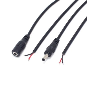 Καλώδιο τροφοδοσίας 10 τμχ/παρτίδα DC 3,5*1,35mm Jack Plug, 3,5 x 1,35mm DC Female/Ade Adapter Stripped Cord For LED/Monitoring 30CM