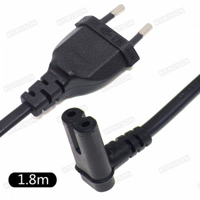 C7 90 laipsnių kampu kintamosios srovės maitinimo laidas, skirtas Samsung Philips Sony LED televizoriui EU Schuko CEE7/16 to IEC C7 maitinimo laido adapterio kabelis VDE laidas