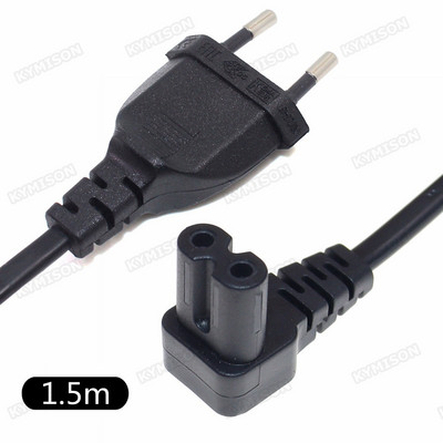 C7 90 laipsnių kampu kintamosios srovės maitinimo laidas, skirtas Samsung Philips Sony LED televizoriui EU Schuko CEE7/16 to IEC C7 maitinimo laido adapterio kabelis VDE laidas