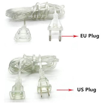 3M 5M 110V 220V EU US щепсел Захранващ удължителен кабел Прозрачен удължителен кабел за гирлянди LED приказни светлини Празнични светлини