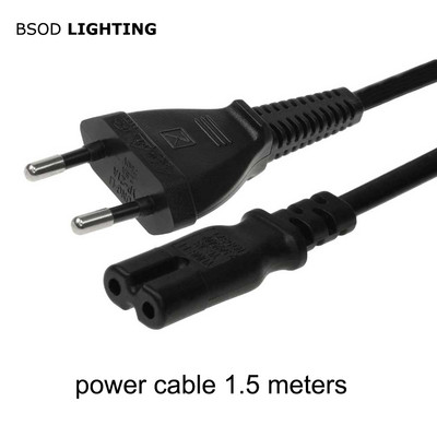 BSOD Електрически кабел ЕС Захранващ кабел 2-пинов кабел 1,5 метра 250 V 2,5 A Захранващ кабел за САЩ Захранващ кабел за Обединеното кралство Оловна жица Захранване за Electrique