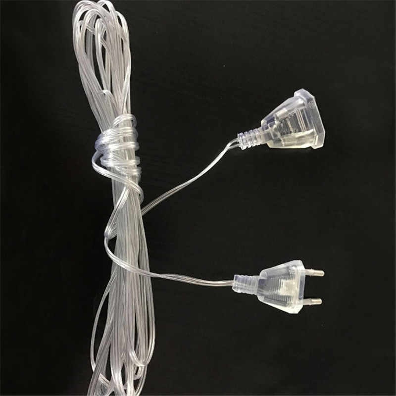 3M 10FT кабелен щепсел Прозрачен удължител за светодиодна светлина Стандартен захранващ удължителен кабел за домашен ваканционен шнур Коледна светлина