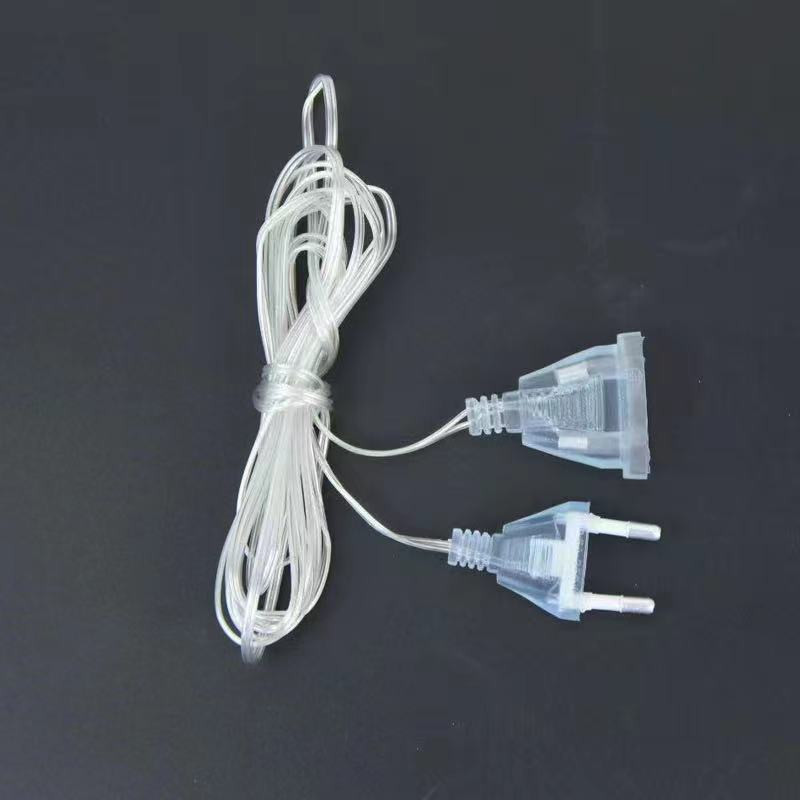 3M 10FT кабелен щепсел Прозрачен удължител за светодиодна светлина Стандартен захранващ удължителен кабел за домашен ваканционен шнур Коледна светлина