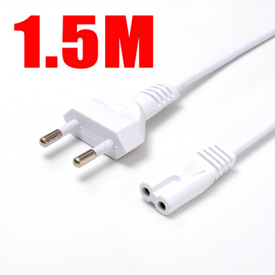 2 Pin Prong US EU to C7 C8 Удължителен кабел LED светлина Захранващ кабел American European Figure 8 Захранващ кабел за лаптоп за PS4 1.5M 0.6M