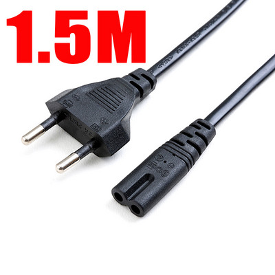 2 Pin Prong US EU to C7 C8 Удължителен кабел LED светлина Захранващ кабел American European Figure 8 Захранващ кабел за лаптоп за PS4 1.5M 0.6M