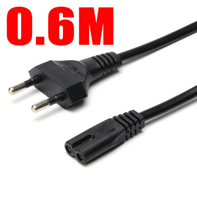 2 Pin Prong US EU to C7 C8 Удължителен кабел LED светлина Захранващ кабел American European Figure 8 Захранващ кабел за лаптоп за PS4 1.5M 0.6M