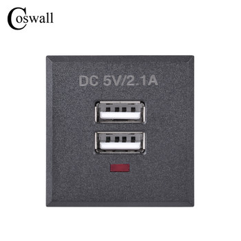 COSWALL Quality Snap-in Embedded USB & Type C / Dual USB Charging Outlet Module For Table Socket 2.1A Максимум с LED индикатор
