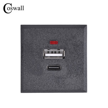 COSWALL Quality Snap-in Embedded USB & Type C / Dual USB Charging Outlet Module For Table Socket 2.1A Максимум с LED индикатор