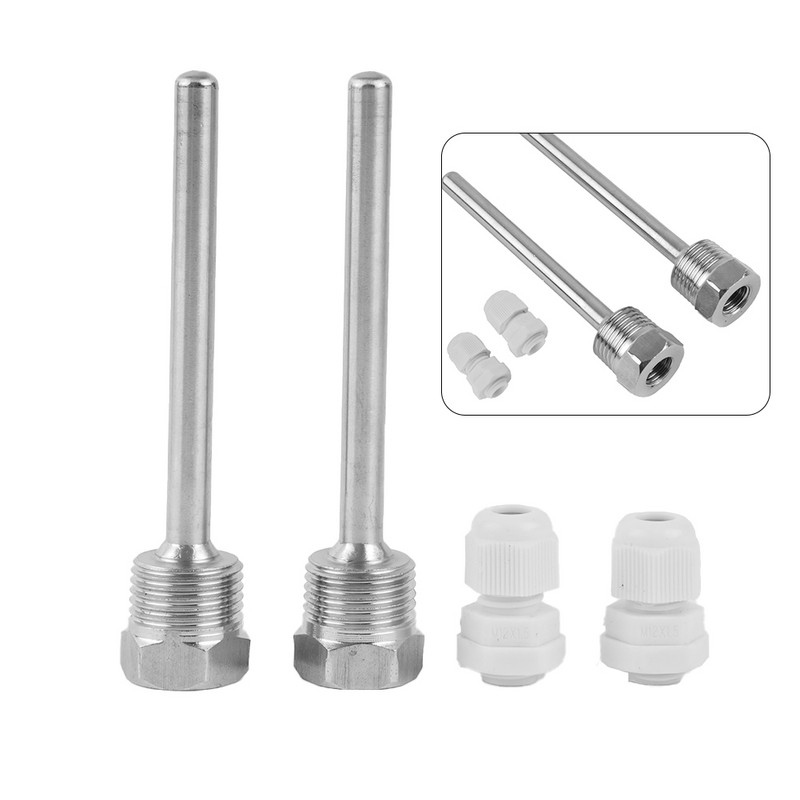 2 τμχ Thermowell G 1/2\" Σπείρωμα για νήμα G 1/2" Αισθητήρας θερμοκρασίας Εμβάπτιση Μανίκι Τσέπης Εξαρτήματα εργαλείων σωλήνα