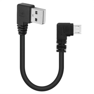 USB uz mikrodatu uzlādes kabeļa vads 90 grādu taisnleņķa elkonis MicroUSB Android mobilā tālruņa universālā datu kabeļa līnija