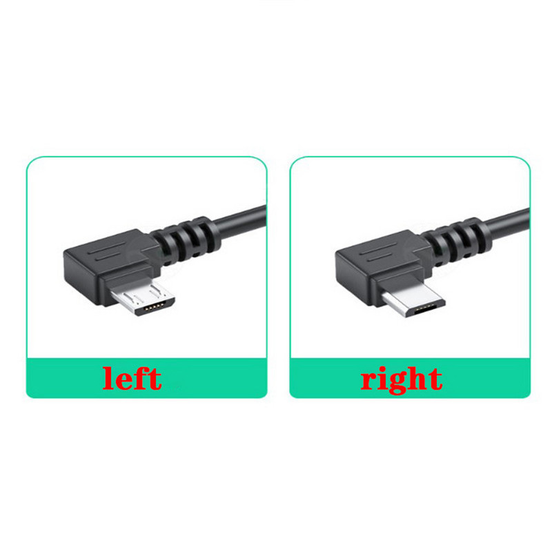 USB uz mikrodatu uzlādes kabeļa vads 90 grādu taisnleņķa elkonis MicroUSB Android mobilā tālruņa universālā datu kabeļa līnija