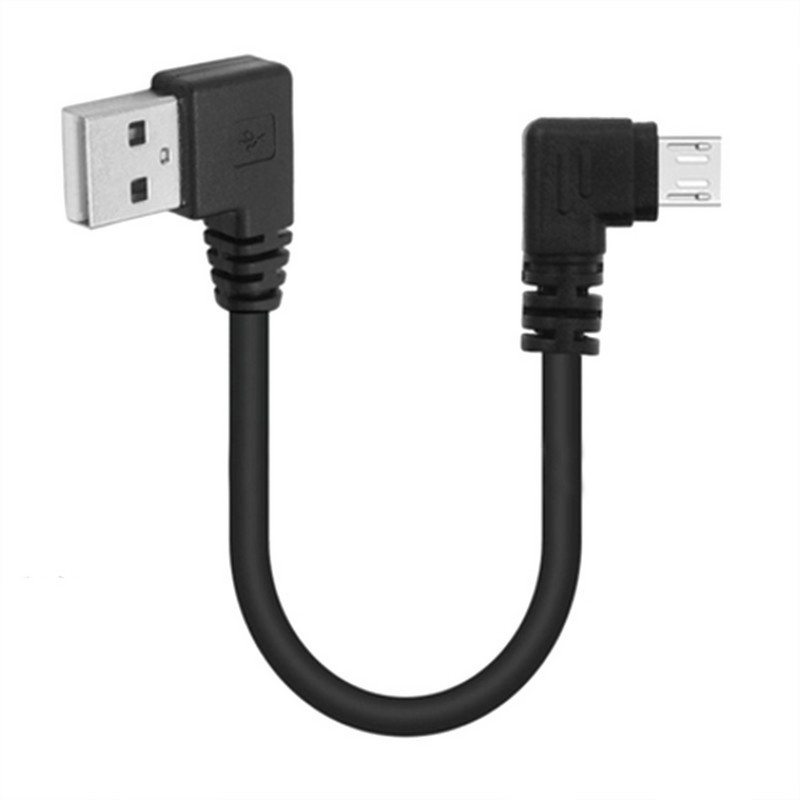 USB uz mikrodatu uzlādes kabeļa vads 90 grādu taisnleņķa elkonis MicroUSB Android mobilā tālruņa universālā datu kabeļa līnija