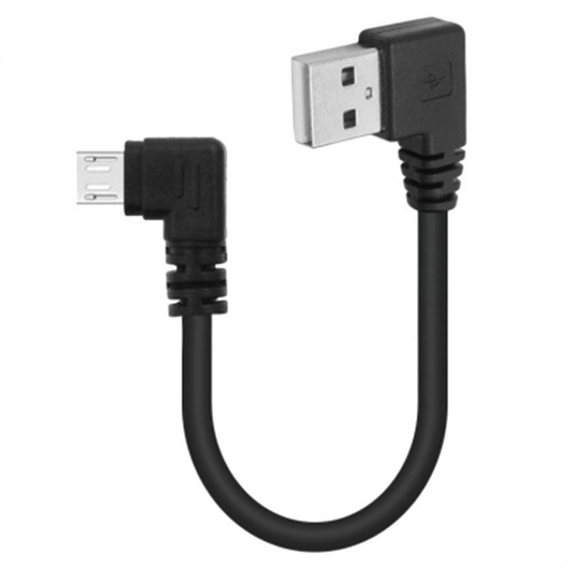 USB uz mikrodatu uzlādes kabeļa vads 90 grādu taisnleņķa elkonis MicroUSB Android mobilā tālruņa universālā datu kabeļa līnija