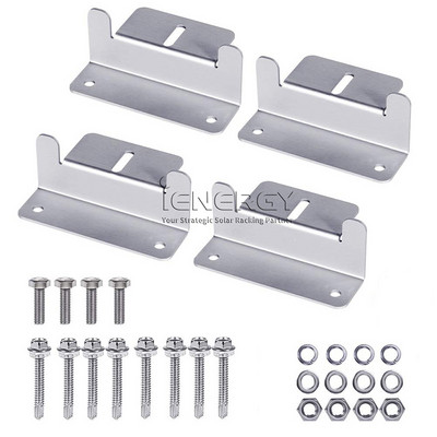 4 tk päikesepaneelide kinnitusklambrid lamekatuse kinnituskomplekt auto alumiiniumist kronstein päikesesüsteemi paigaldustarvikud koos mutritega poldid