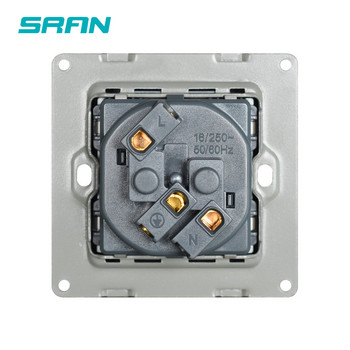 SRAN πρίζα ΕΕ, 16A 250V Λευκό/Μαύρο Ακρυλικό πάνελ 86mm*86mm Με επάργυρες άκρες πρίζα τοίχου