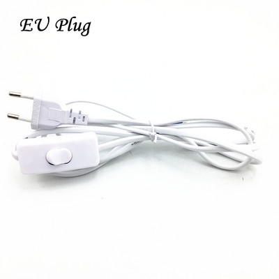 1,8 m maiņstrāvas vads, balta, melna līnija ar ieslēgšanas/izslēgšanas slēdža pogu Kabeļi Vads Divu kontaktu ASV spraudnis Kabeļa pagarinājuma vadi ES tipa adapteris