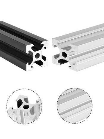 2бр. Водеща релса за екструдиране на алуминиев профил 20x20 2020V 7.6mm V-образна форма 30cm Европейски стандарт анодизирана линейна релса Алуминиева рамка