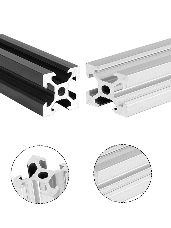 2 vnt aliuminio profilio išspaudimo kreiptuvas 20x20 2020V 7,6 mm V formos 30 cm Europos standartinis anoduotas linijinis bėgio aliuminio rėmas