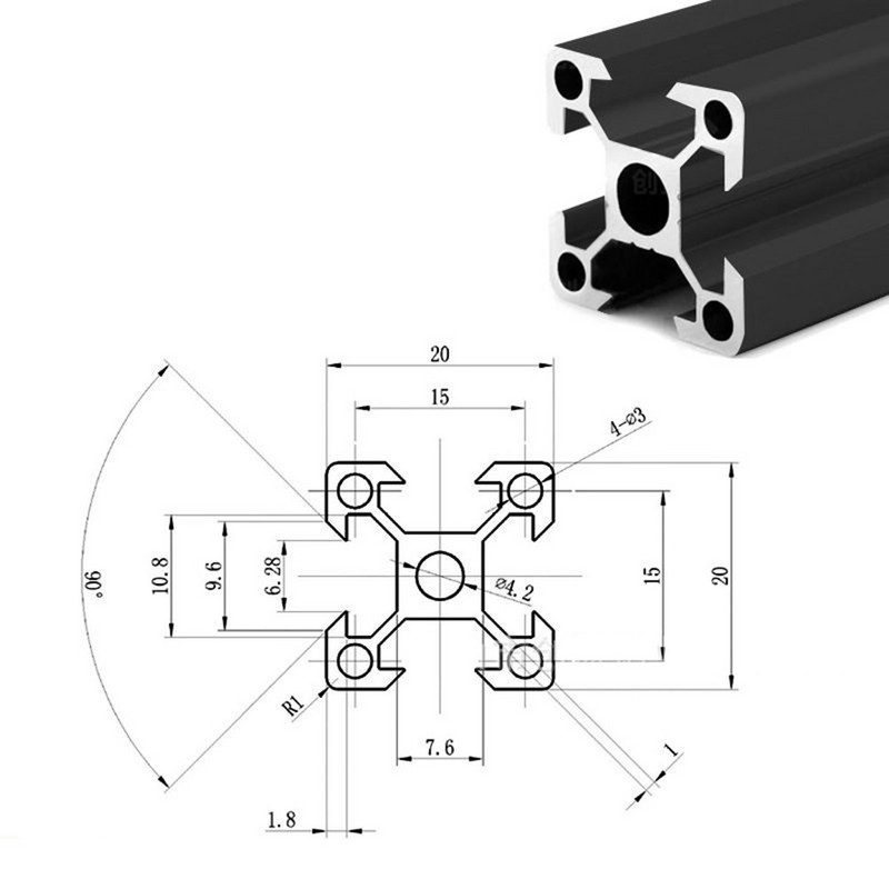 2 vnt aliuminio profilio išspaudimo kreiptuvas 20x20 2020V 7,6 mm V formos 30 cm Europos standartinis anoduotas linijinis bėgio aliuminio rėmas
