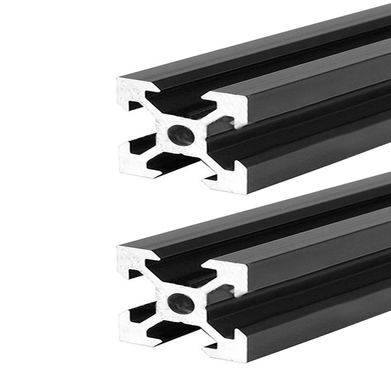 2 vnt aliuminio profilio išspaudimo kreiptuvas 20x20 2020V 7,6 mm V formos 30 cm Europos standartinis anoduotas linijinis bėgio aliuminio rėmas