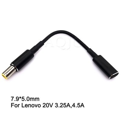 100W USB 3.1 typ C samica na DC 7,9*5,0 4,0*1,35 5,5*2,5 4,8*1,7 mm samec PD napájací adaptér/konektor pre Lenovo HP