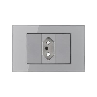 Priză Brazilia 20A cu antenă TV SAT RJ45 HDMI Priză de alimentare tip 118 Priză gri din sticlă securizată Priză priză Brazilia Transport gratuit