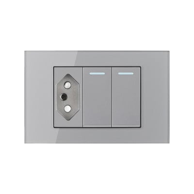 Priză Brazilia 20A cu antenă TV SAT RJ45 HDMI Priză de alimentare tip 118 Priză gri din sticlă securizată Priză priză Brazilia Transport gratuit