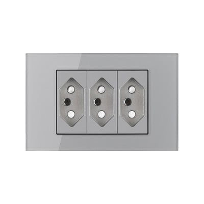 Priză Brazilia 20A cu antenă TV SAT RJ45 HDMI Priză de alimentare tip 118 Priză gri din sticlă securizată Priză priză Brazilia Transport gratuit