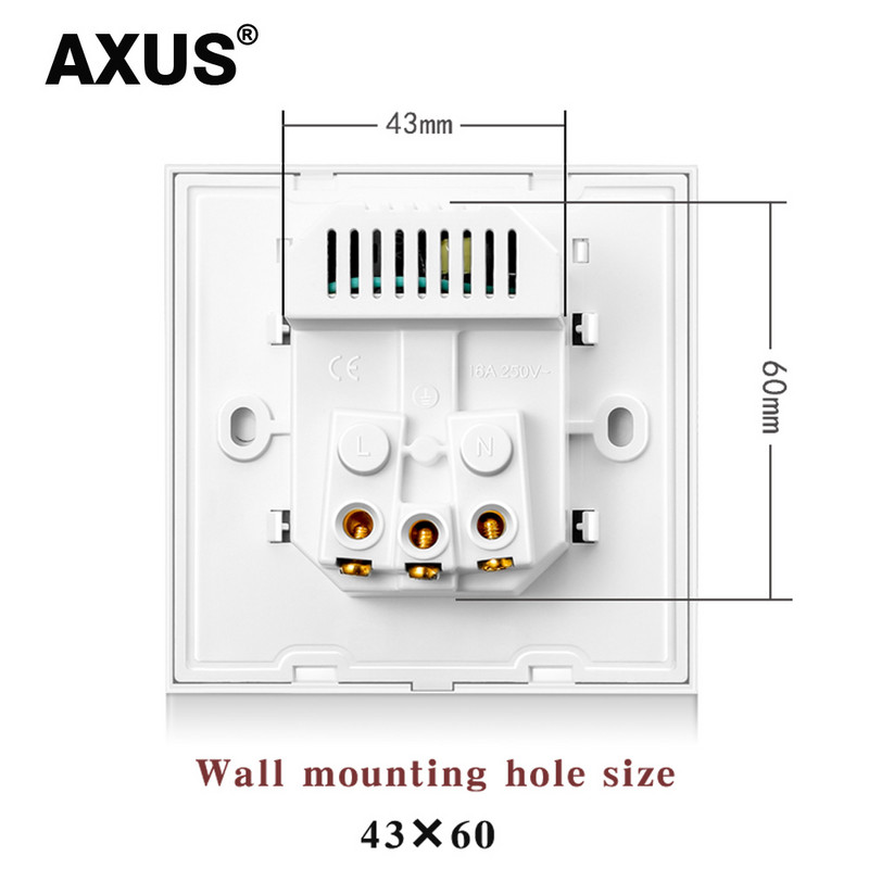 AXUS francúzska štandardná zásuvka AC 100~250V duálny USB nabíjací port pre mobilné zariadenia biely krištáľový sklenený panel 16A nástenná USB zásuvka