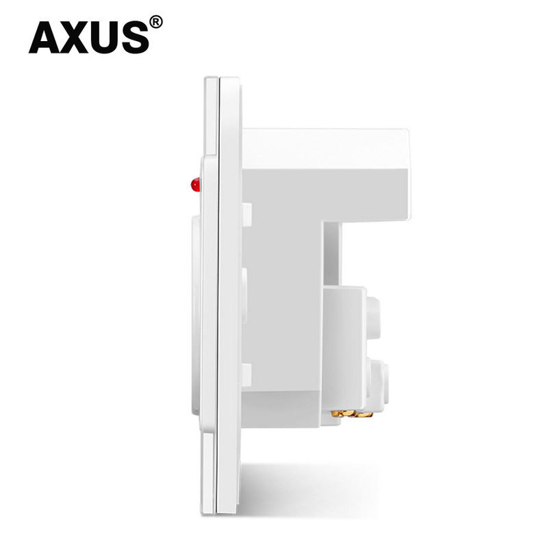 AXUS francúzska štandardná zásuvka AC 100~250V duálny USB nabíjací port pre mobilné zariadenia biely krištáľový sklenený panel 16A nástenná USB zásuvka