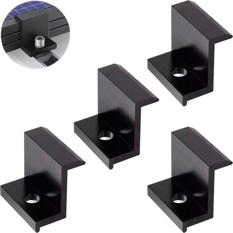 4 ks montážnych konzol pre solárne panely, príslušenstvo pre montáž fotovoltaických solárnych panelov, koncová svorka pre FV panely, Z-konzola z hliníkovej zliatiny