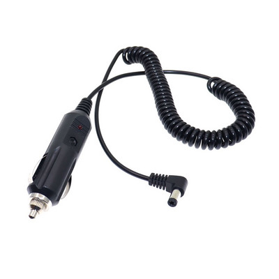 12V 1A DC 5,5x2,1mm jaudas automašīnas transportlīdzekļa lādētāja adaptera vads taisnā leņķī līdzstrāvas ligzda izvelkamais kabelis ar drošinātāju 2m/6,6ft