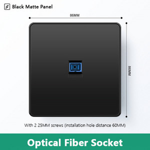 Avoir Wall RJ45 Υποδοχή υπολογιστή Υποδοχή τηλεόρασης Μαύρο Ματ Πλαστικό Πάνελ 86mm * 86mm Καλωδιακή Διεπαφή Δικτύου Έξοδος Υποδοχές