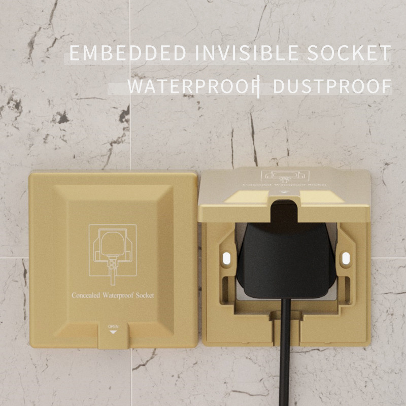 Paslėptas sieninis lizdas vandeniui atsparus lizdas į sieną Įdėtasis lizdas 13A 250V 86mm*86mm maitinimo lizdas Sieninis maitinimo lizdas