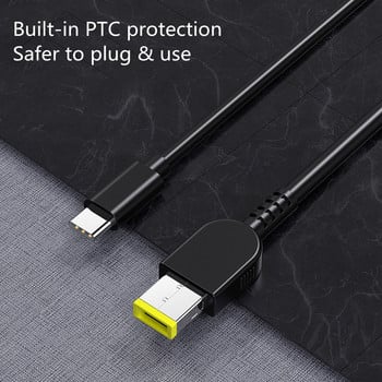 Καλώδιο φόρτισης USB Type C PD για φορτιστή φορητού υπολογιστή Lenovo ThinkPad 65W 20V Type C To Thinkpad DC καλώδιο προσαρμογέα τροφοδοσίας 1,5m