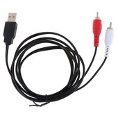 Kahekordne RCA isane USB isaseks Komposiitadapteri audio-video andmeside pikenduskaabel